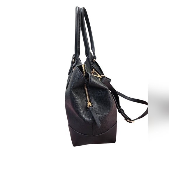 NINE WEST Brooklyn Black Carryall Satchel Crossbody NWOT - Picture 3 of 11